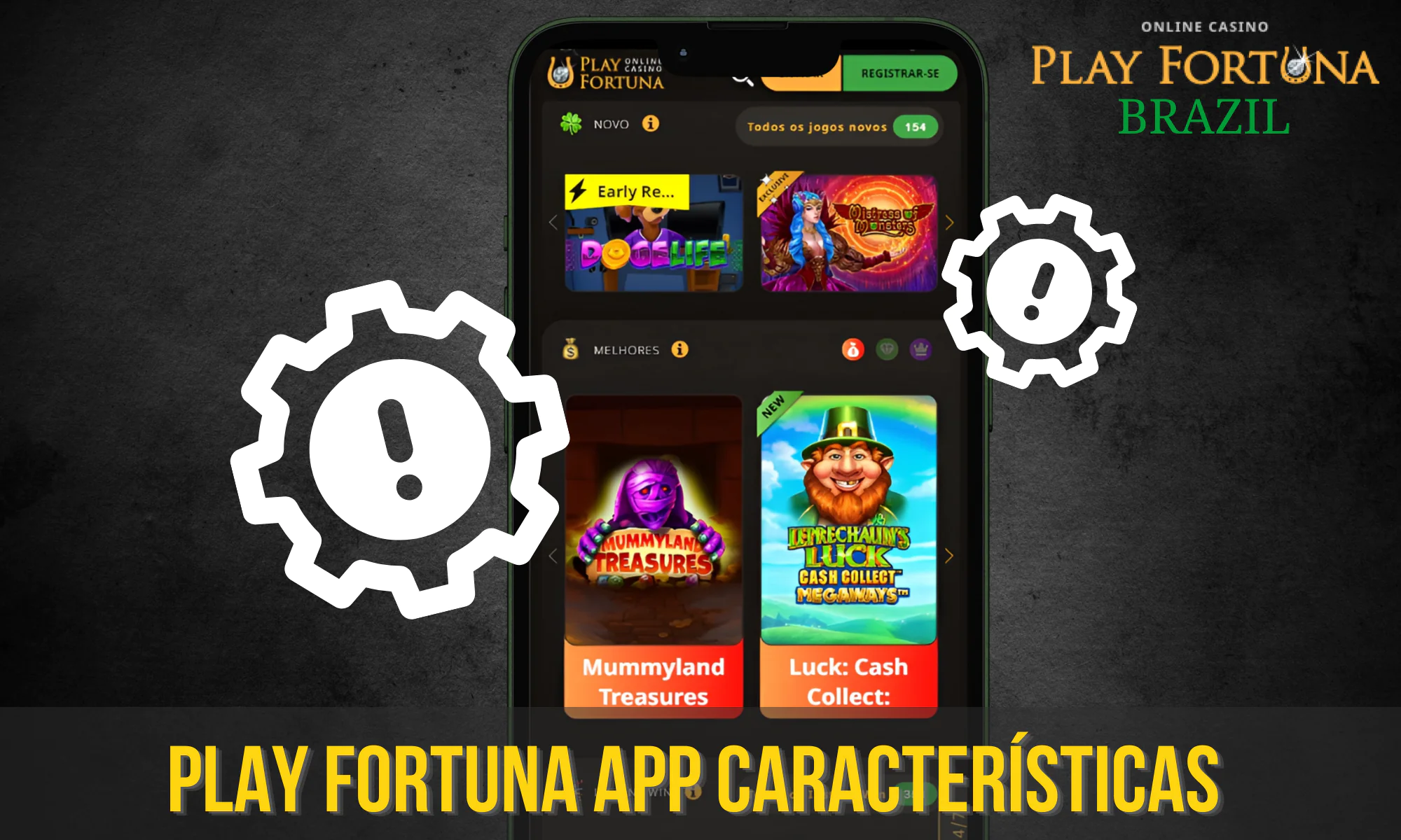 Uma visão geral de todos os recursos do aplicativo Play Fortuna