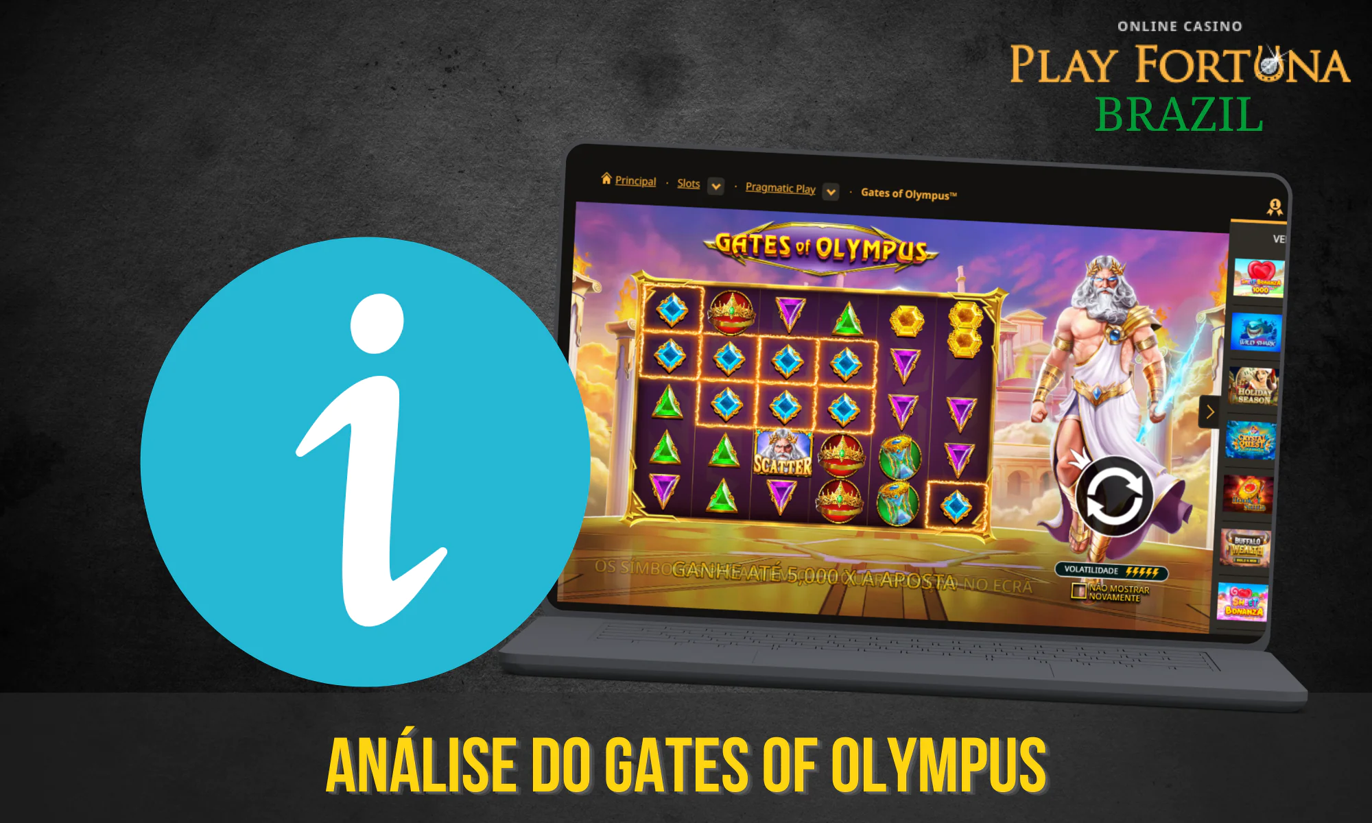 Mais informações sobre o caça-níqueis Gates Of Olympus disponível no Play Fortuna