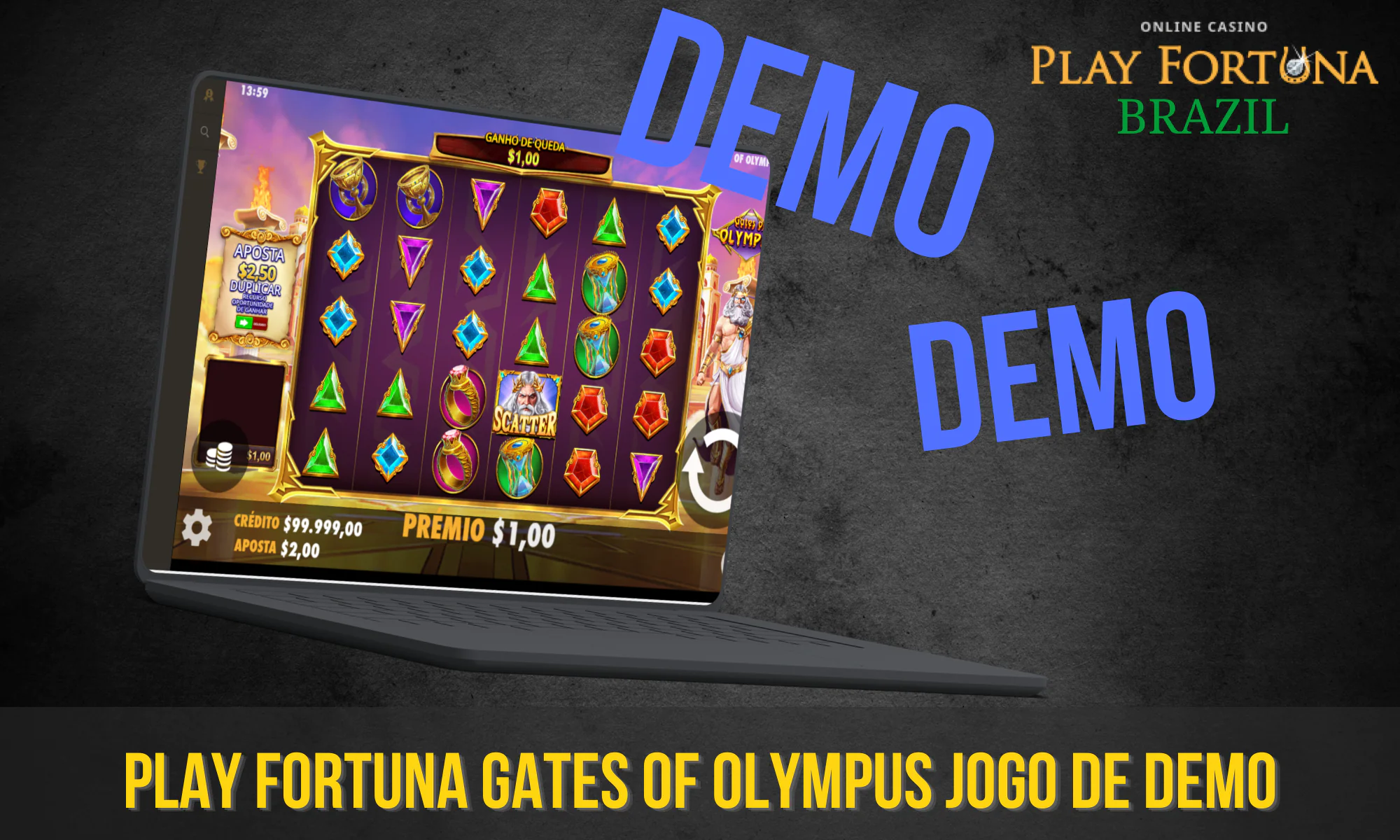Além de jogar com dinheiro real, os jogadores podem jogar Gates of Olympus gratuitamente no modo de demonstração